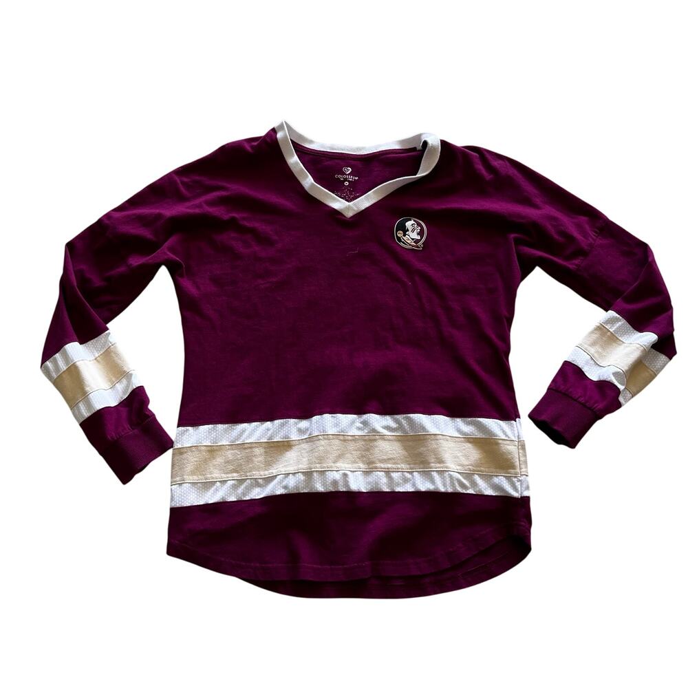 Colosseum Women's MD Florida State University Long Sleeve V-neck T-shirt